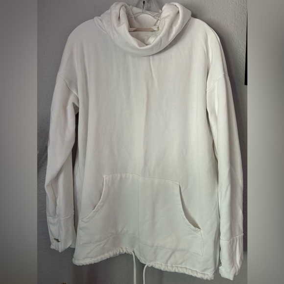 Soft Surroundings Cowl Neck Sweatshirt/Tunic.  Thumb sleeves and front pocket. L - Picture 1 of 8